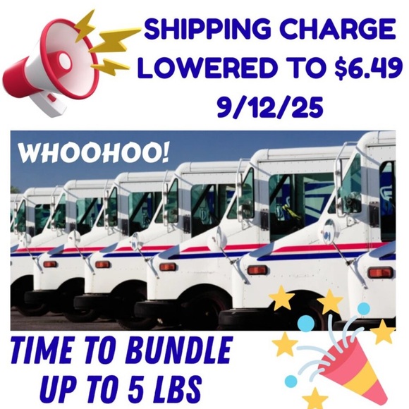 BUYERS: Great time to bundle your items up to 5 lbs. with discounted shipping!